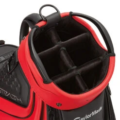 TaylorMade 2022 Stealth Golf Tour Staff Bag -TaylorMade Shop TaylorMade 2022 Tour Staff Bag Black Red 4